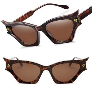 Women Stylish Modern Cat Eye Sunglasses Tortoise & Brown Fashion UV Protection